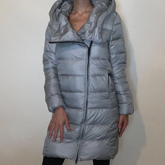 nike silver puffer jacket
